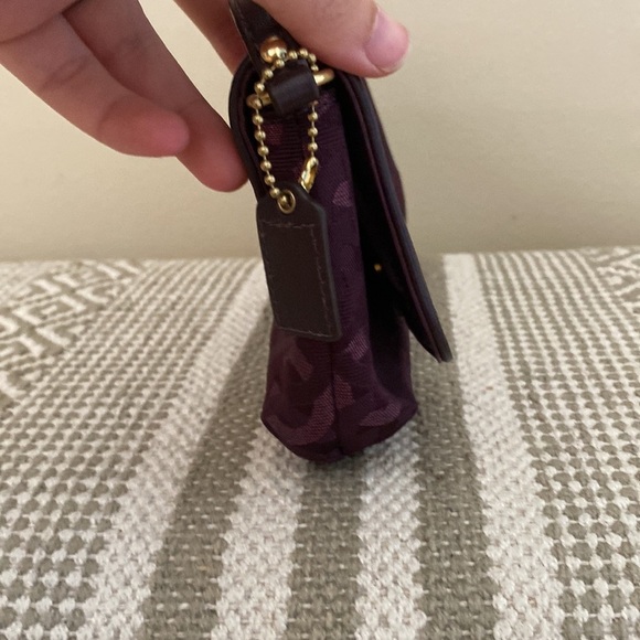 Coach Kristen Gunmetal Purple Chain Link Large Wristlet Clutch 46367 preppy - Picture 7 of 15